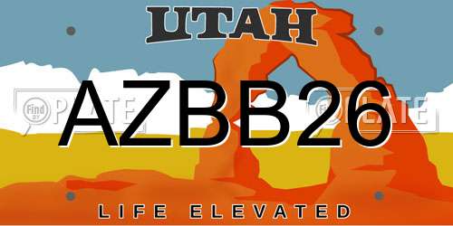 AZBB26 Utah License Plate