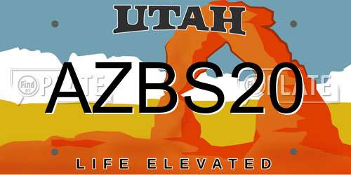 AZBS20 Utah License Plate