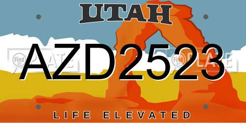 AZD2523 Utah License Plate