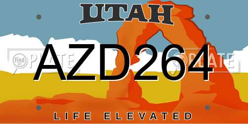 AZD264 Utah License Plate