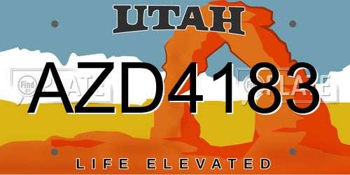 AZD4183 Utah License Plate