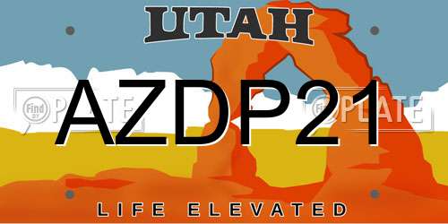 AZDP21 Utah License Plate