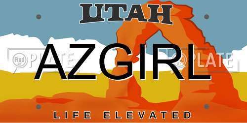 AZGIRL Utah License Plate
