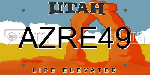 AZRE49 Utah License Plate