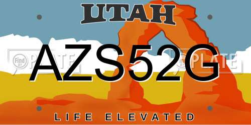 AZS52G Utah License Plate