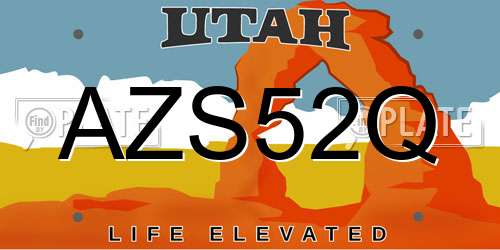 AZS52Q Utah License Plate