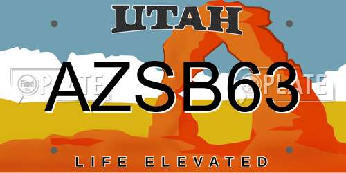 AZSB63 Utah License Plate