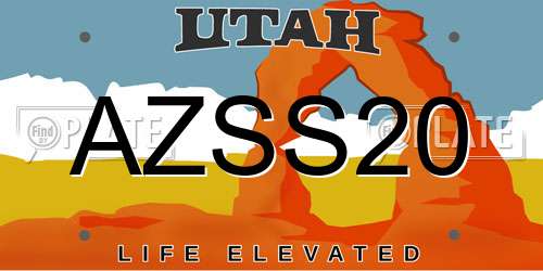 AZSS20 Utah License Plate