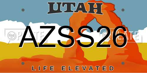 AZSS26 Utah License Plate