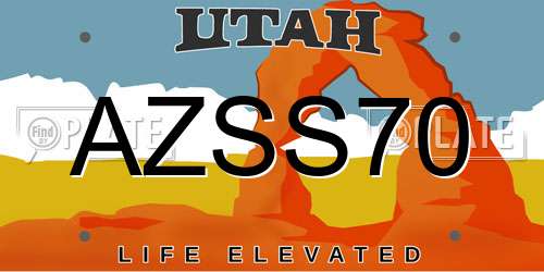 AZSS70 Utah License Plate