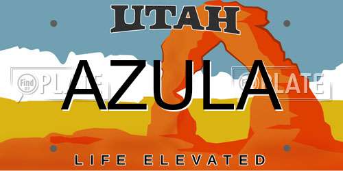 AZULA Utah License Plate