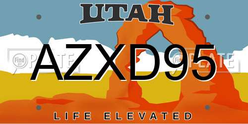 AZXD95 Utah License Plate
