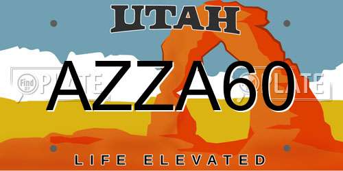 AZZA60 Utah License Plate