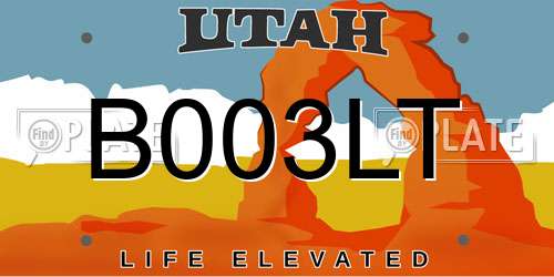 B003LT Utah License Plate