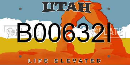 B00632I Utah License Plate