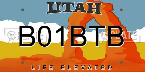 B01BTB Utah License Plate