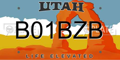 B01BZB Utah License Plate