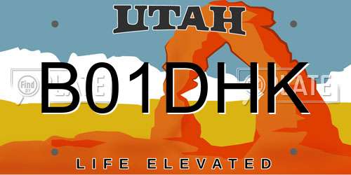 B01DHK Utah License Plate