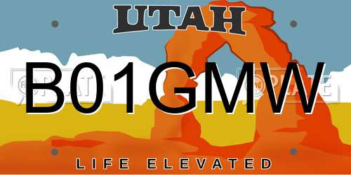 B01GMW Utah License Plate