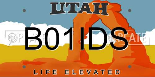 B01IDS Utah License Plate