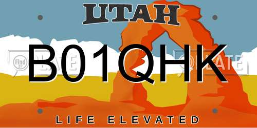 B01QHK Utah License Plate