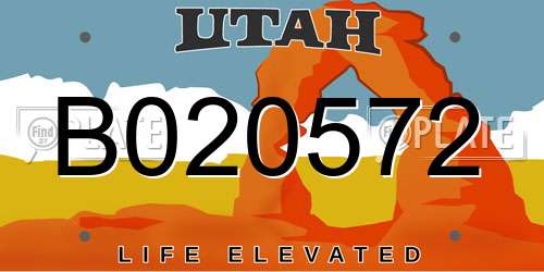 B020572 Utah License Plate