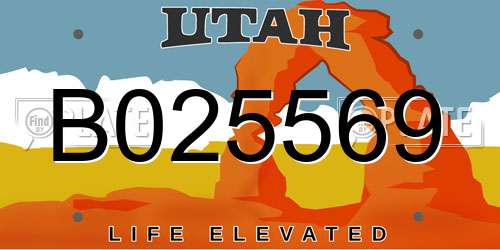 B025569 Utah License Plate