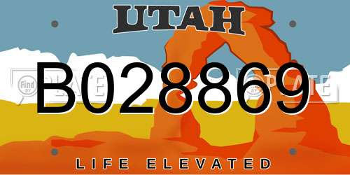 B028869 Utah License Plate