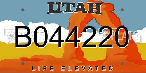 B044220 Utah License Plate