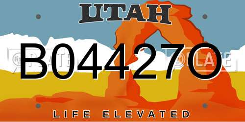 B04427O Utah License Plate