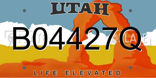 B04427Q Utah License Plate