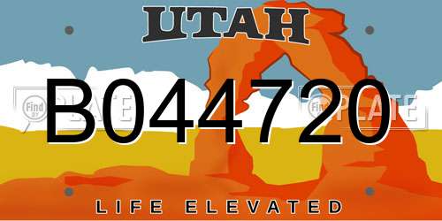 B044720 Utah License Plate