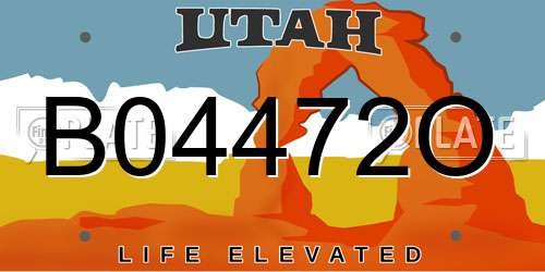 B04472O Utah License Plate