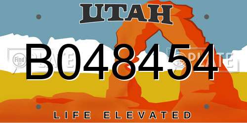 B048454 Utah License Plate