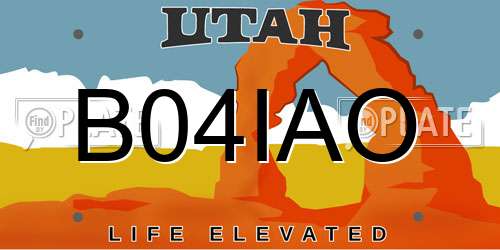B04IAO Utah License Plate