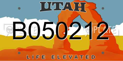 B050212 Utah License Plate