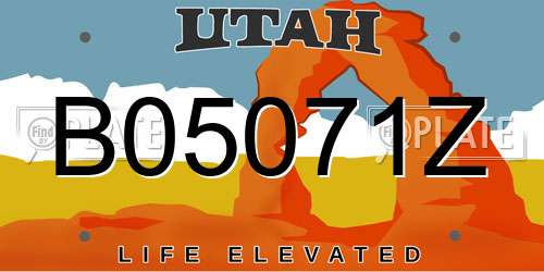 B05071Z Utah License Plate