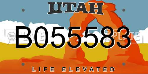 B055583 Utah License Plate