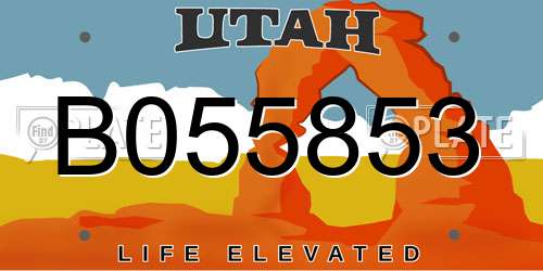 B055853 Utah License Plate