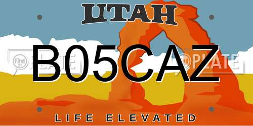 B05CAZ Utah License Plate