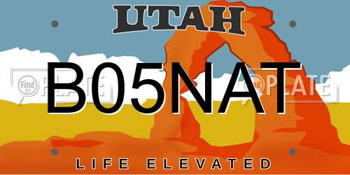 B05NAT Utah License Plate