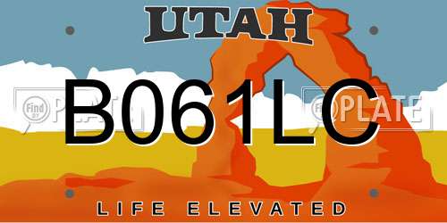 B061LC Utah License Plate