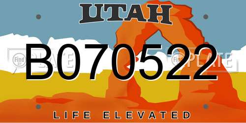 B070522 Utah License Plate