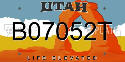 B07052T Utah License Plate