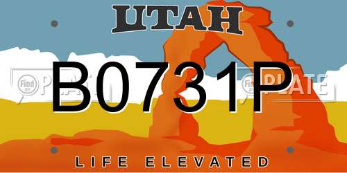 B0731P Utah License Plate