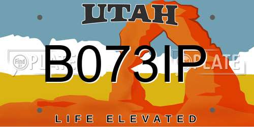 B073IP Utah License Plate