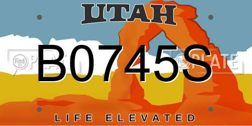 B0745S Utah License Plate