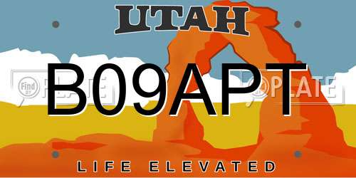 B09APT Utah License Plate