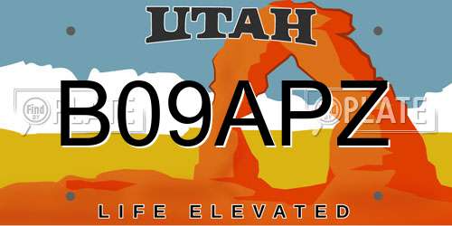B09APZ Utah License Plate