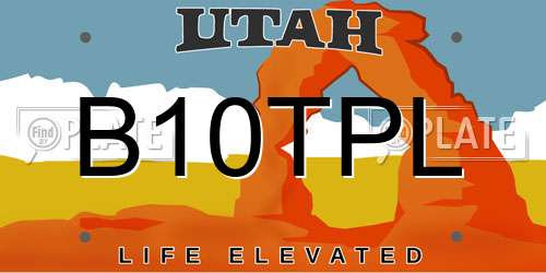 B10TPL Utah License Plate